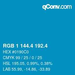 カラーコード: RGB 1 144.4 192.4 | qconv.com