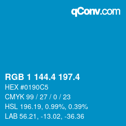 カラーコード: RGB 1 144.4 197.4 | qconv.com