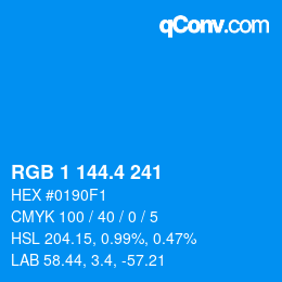 カラーコード: RGB 1 144.4 241 | qconv.com