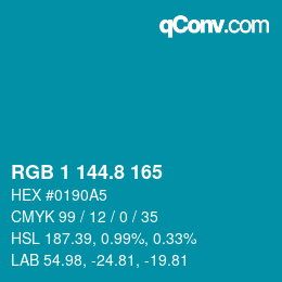 カラーコード: RGB 1 144.8 165 | qconv.com
