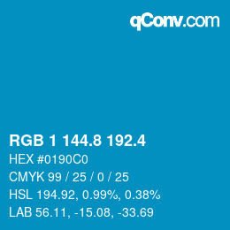 カラーコード: RGB 1 144.8 192.4 | qconv.com