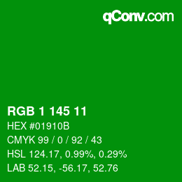 Color code: RGB 1 145 11 | qconv.com
