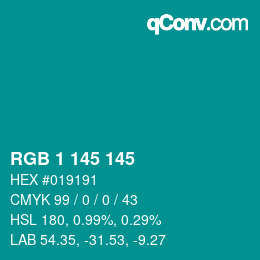 Color code: RGB 1 145 145 | qconv.com