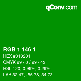 Color code: RGB 1 146 1 | qconv.com