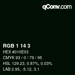 Farbcode: RGB 1 14 3 | qconv.com