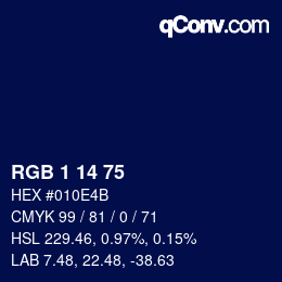 Color code: RGB 1 14 75 | qconv.com