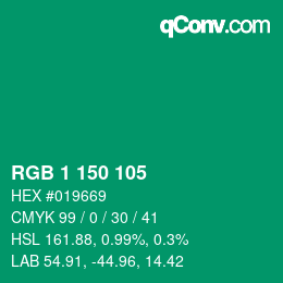 Color code: RGB 1 150 105 | qconv.com