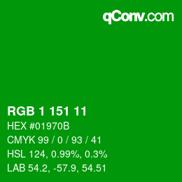 Color code: RGB 1 151 11 | qconv.com