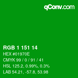 Color code: RGB 1 151 14 | qconv.com