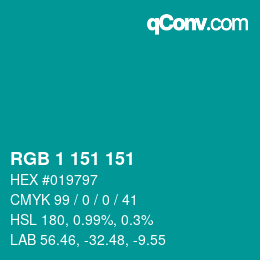 Color code: RGB 1 151 151 | qconv.com