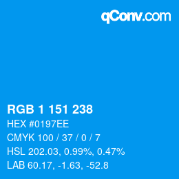 Color code: RGB 1 151 238 | qconv.com