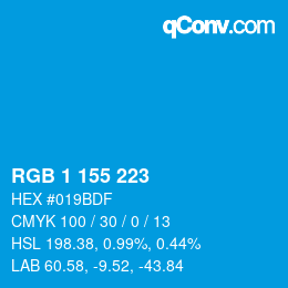 Color code: RGB 1 155 223 | qconv.com