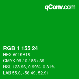 Color code: RGB 1 155 24 | qconv.com