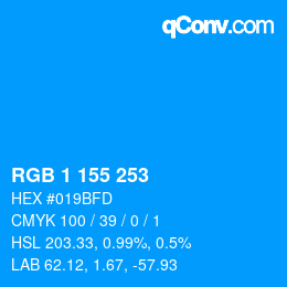 Color code: RGB 1 155 253 | qconv.com