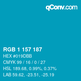 Color code: RGB 1 157 187 | qconv.com