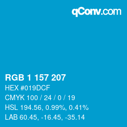 Color code: RGB 1 157 207 | qconv.com