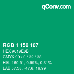 Color code: RGB 1 158 107 | qconv.com