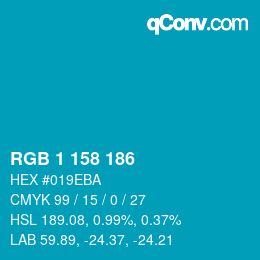 Color code: RGB 1 158 186 | qconv.com