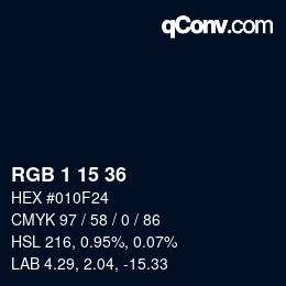カラーコード: RGB 1 15 36 | qconv.com