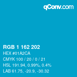 Color code: RGB 1 162 202 | qconv.com