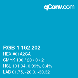 カラーコード: RGB 1 162 202 | qconv.com