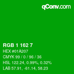 Color code: RGB 1 162 7 | qconv.com