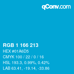 カラーコード: RGB 1 166 213 | qconv.com