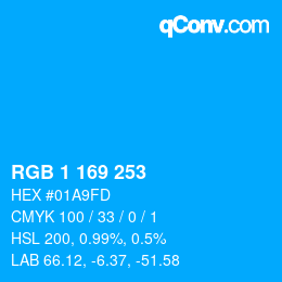 Color code: RGB 1 169 253 | qconv.com