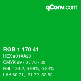 Color code: RGB 1 170 41 | qconv.com