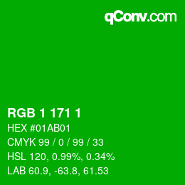 Color code: RGB 1 171 1 | qconv.com