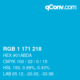 カラーコード: RGB 1 171 218 | qconv.com