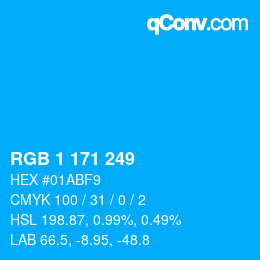 Color code: RGB 1 171 249 | qconv.com