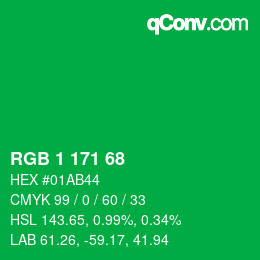 Color code: RGB 1 171 68 | qconv.com