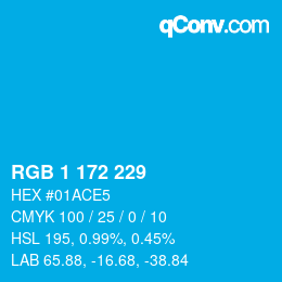 颜色代码: RGB 1 172 229 | qconv.com