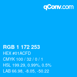 カラーコード: RGB 1 172 253 | qconv.com