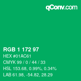 Color code: RGB 1 172 97 | qconv.com