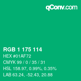 Color code: RGB 1 175 114 | qconv.com