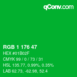 Color code: RGB 1 176 47 | qconv.com