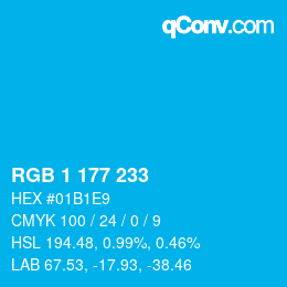 Color code: RGB 1 177 233 | qconv.com