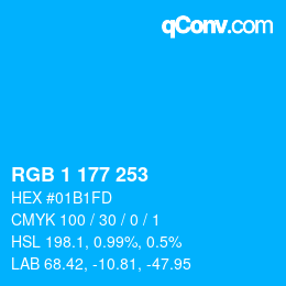 Color code: RGB 1 177 253 | qconv.com