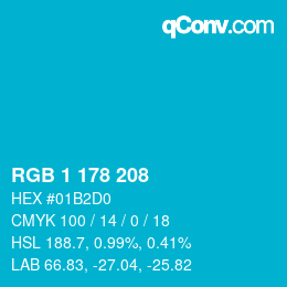 Color code: RGB 1 178 208 | qconv.com