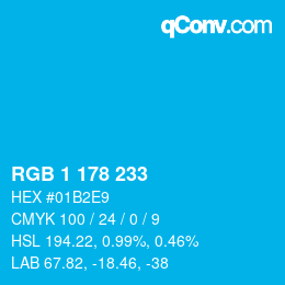 Color code: RGB 1 178 233 | qconv.com