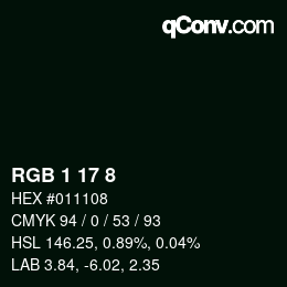 Farbcode: RGB 1 17 8 | qconv.com