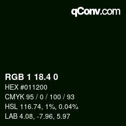 カラーコード: RGB 1 18.4 0 | qconv.com