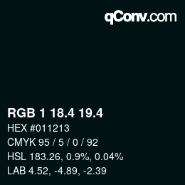 カラーコード: RGB 1 18.4 19.4 | qconv.com