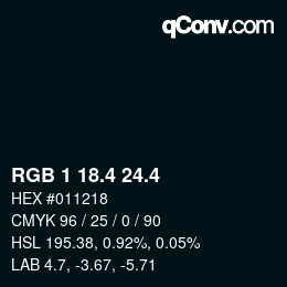 カラーコード: RGB 1 18.4 24.4 | qconv.com