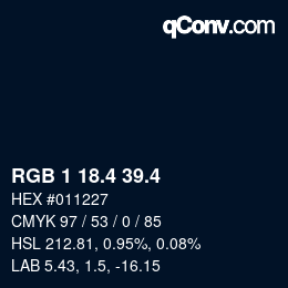 カラーコード: RGB 1 18.4 39.4 | qconv.com