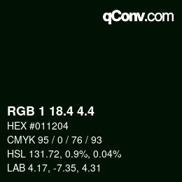 カラーコード: RGB 1 18.4 4.4 | qconv.com