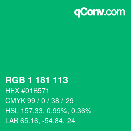 Color code: RGB 1 181 113 | qconv.com