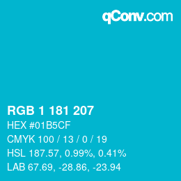 Color code: RGB 1 181 207 | qconv.com